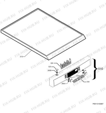 Взрыв-схема посудомоечной машины Electrolux ESF6637RLW - Схема узла Command panel 037