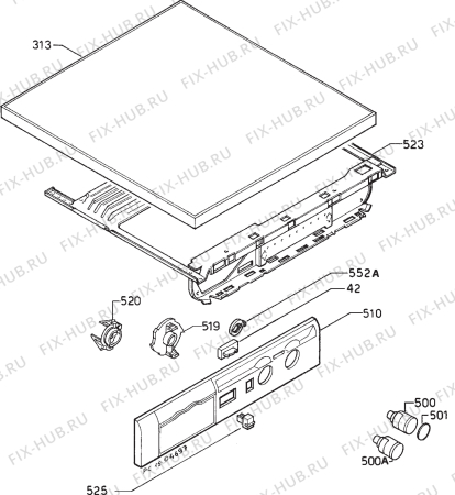 Взрыв-схема стиральной машины Zanussi FL634 - Схема узла Command panel 037