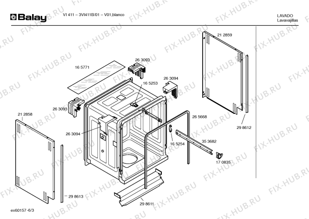 Взрыв-схема посудомоечной машины Balay 3VI411B VI411 - Схема узла 03