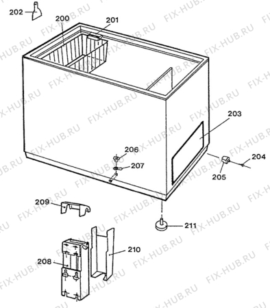 Взрыв-схема холодильника Electrolux EC3600N - Схема узла C30 Cabinet/interior B