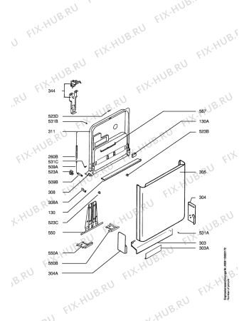 Взрыв-схема посудомоечной машины Electrolux ESF6251W - Схема узла Door 003