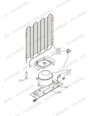 Взрыв-схема холодильника Zanussi ZRT14VB - Схема узла Cooling system 017