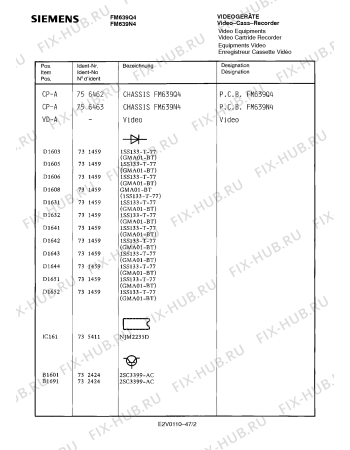 Схема №11 FM639Q4 с изображением Инструкция по эксплуатации для видеотехники Siemens 00530629