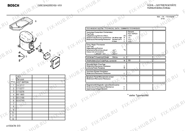 Взрыв-схема холодильника Bosch GSE32422SD - Схема узла 03