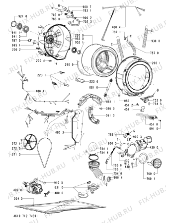 Схема №1 AWM8909 (F091332) с изображением Инструкция по обслуживанию для стиральной машины Indesit C00357489