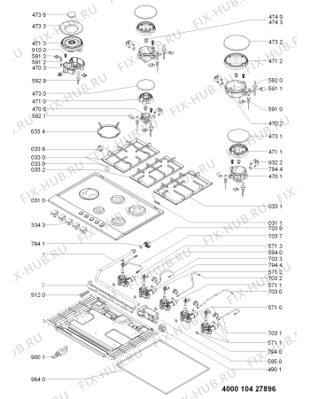 Схема №1 TGW 5675/PT с изображением Другое для плиты (духовки) Whirlpool 481010400213