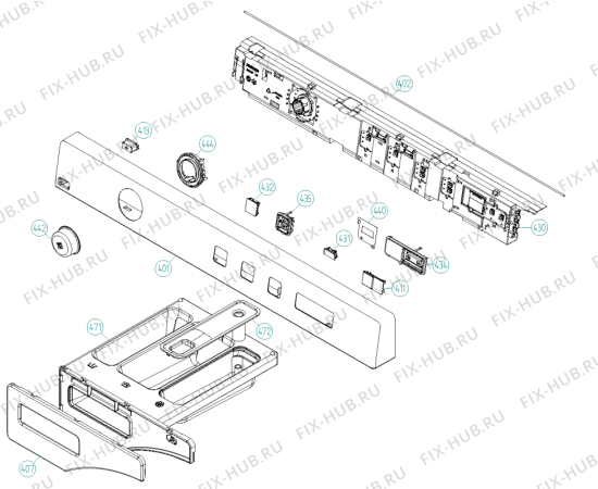 Схема №1 W6444W (369423) с изображением Обшивка для стиралки Gorenje 435119