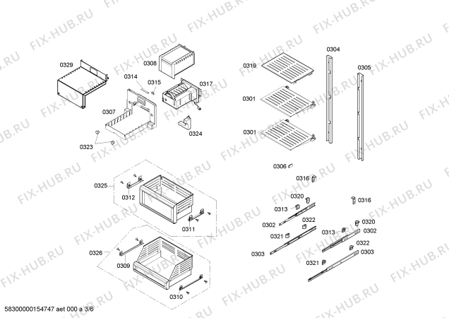 Схема №1 RF463202 с изображением Льдогенератор для холодильной камеры Siemens 00704363