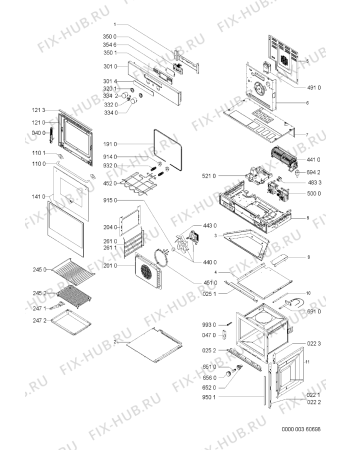 Схема №1 AKZ101IX1 (F092552) с изображением Панель для электропечи Indesit C00342001