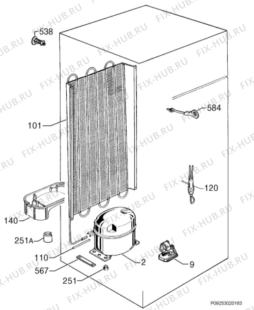 Взрыв-схема холодильника Privileg 277448_40794 - Схема узла Cooling system 017