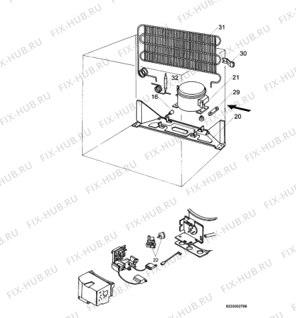 Взрыв-схема холодильника Premiere GB59022 - Схема узла Cooling system 017