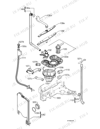 Взрыв-схема посудомоечной машины Electrolux ESF63032 - Схема узла Hydraulic System 272