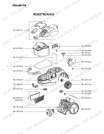 Схема №2 RO6279EA/410 с изображением Покрытие для мини-пылесоса Rowenta RS-RT4337