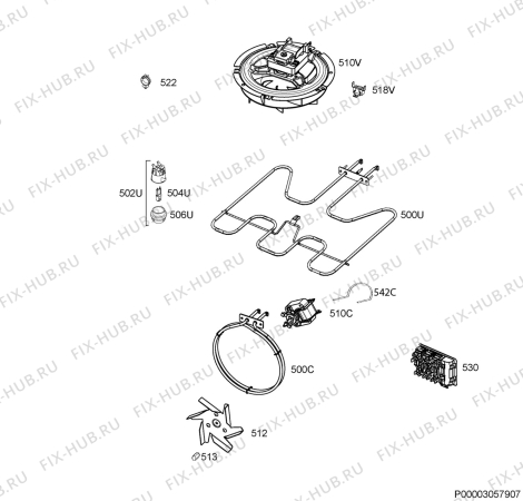 Взрыв-схема плиты (духовки) Zanussi ZOA35526WK - Схема узла Electrical equipment