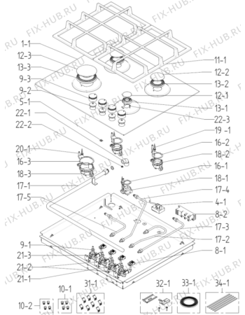 Схема №1 GT641UB (439427, K_KGA2N0H0_1_55) с изображением Пламярассекатель для электропечи Gorenje 452615