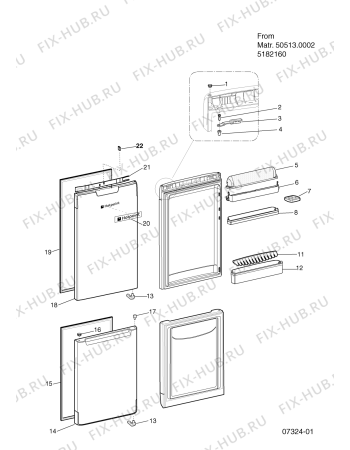 Взрыв-схема холодильника Hotpoint FFP187BP0 (F039774) - Схема узла