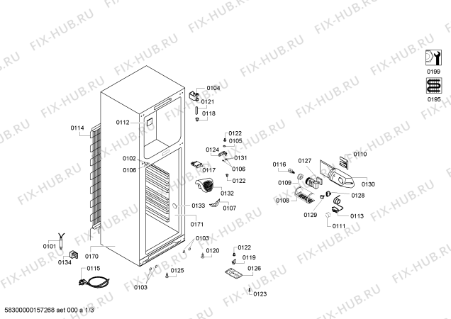 Схема №1 KDV29X03ME с изображением Конденсатор для холодильной камеры Bosch 00710090