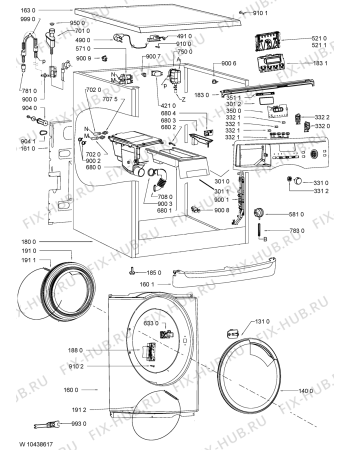 Схема №1 WAK 940 с изображением Модуль (плата) для стиралки Whirlpool 481010424813
