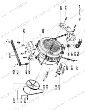 Схема №1 AWG 4423 с изображением Проводка для стиральной машины Whirlpool 480111102703
