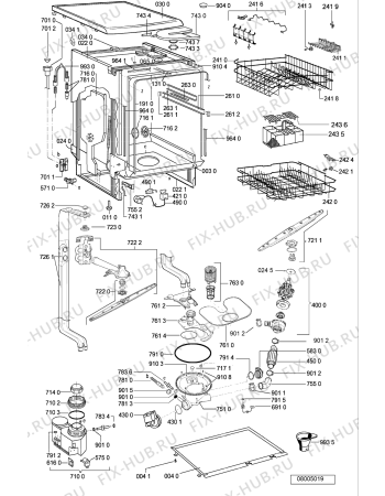 Схема №1 LPA 70 с изображением Обшивка для электропосудомоечной машины Whirlpool 481245372586