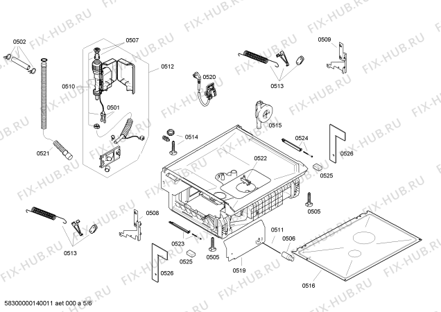 Взрыв-схема посудомоечной машины Bosch SGV53E03AU - Схема узла 05