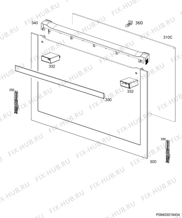 Взрыв-схема плиты (духовки) Aeg CCB54600BW - Схема узла Door