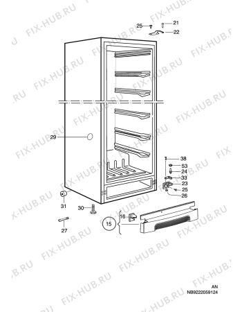 Взрыв-схема холодильника Electrolux EUC31203W - Схема узла C10 Cabinet