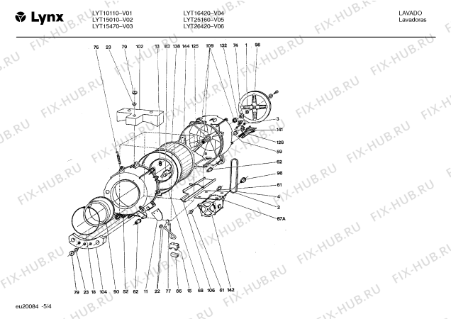 Взрыв-схема стиральной машины Lynx LYT26420 - Схема узла 04