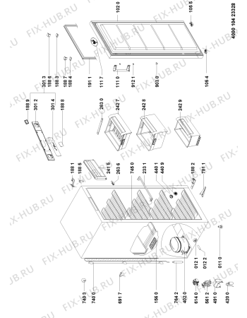 Схема №1 WVE1730 A+W с изображением Дверца для холодильной камеры Whirlpool 481010398717