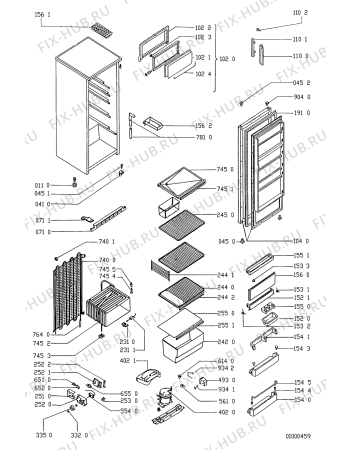 Схема №1 ART 309/G с изображением Дверка для холодильной камеры Whirlpool 481944268112