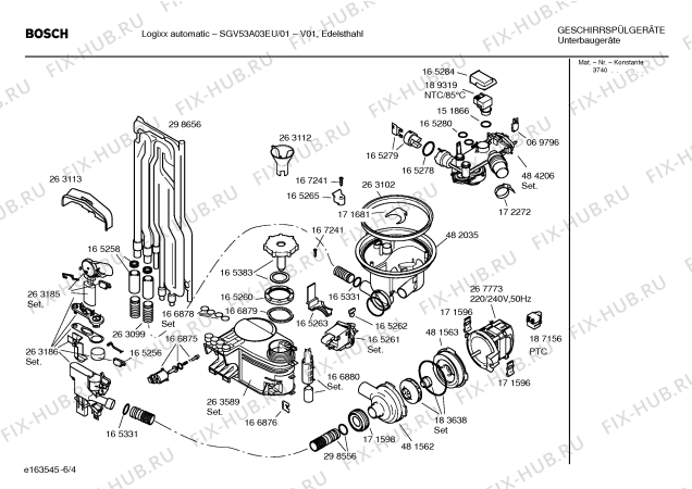 Схема №2 SGV53A03EU Logixx automatic с изображением Инструкция по эксплуатации для электропосудомоечной машины Bosch 00581686