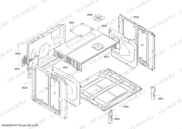 Схема №1 HBA63B151S с изображением Панель управления для плиты (духовки) Bosch 00740930