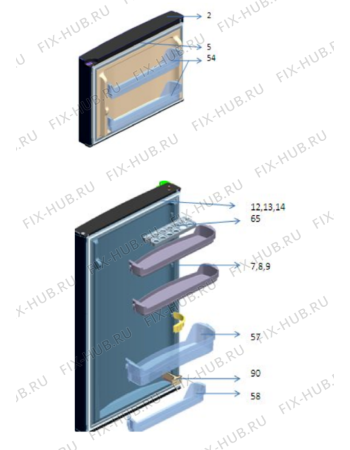 Схема №2 WTM 302 RS WH с изображением Поверхность для холодильной камеры Whirlpool 482000094195