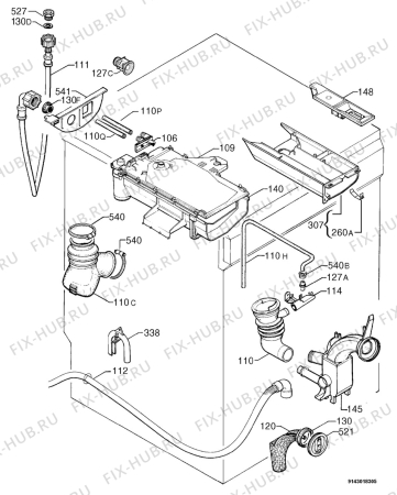 Взрыв-схема стиральной машины Electrolux EWW1230I - Схема узла Hydraulic System 272