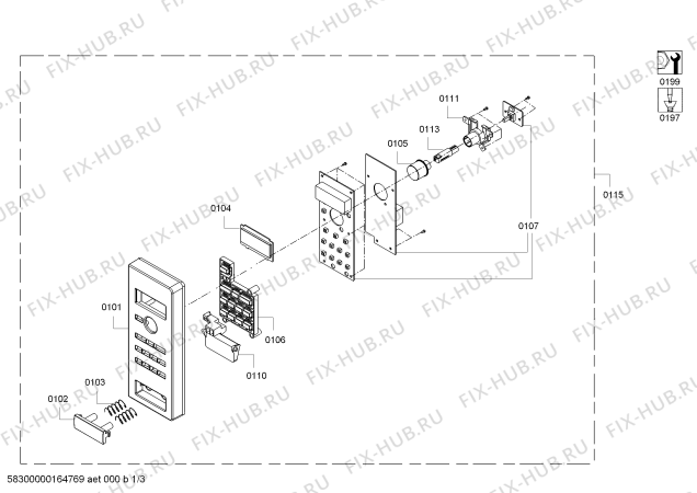 Схема №1 3WGX2539P с изображением Панель для свч печи Bosch 00745177