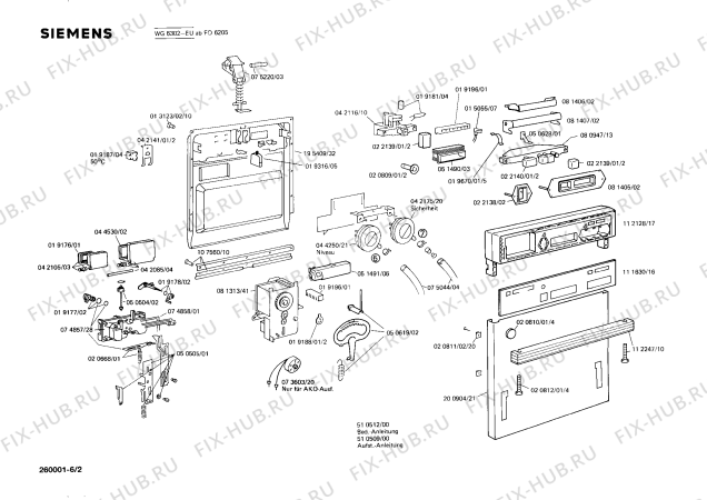 Схема №1 WG6303 LADY 630 с изображением Панель для посудомойки Siemens 00112166