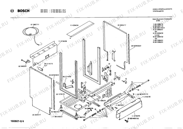 Схема №2 0730300921 SMI9310 с изображением Панель для посудомойки Bosch 00115528