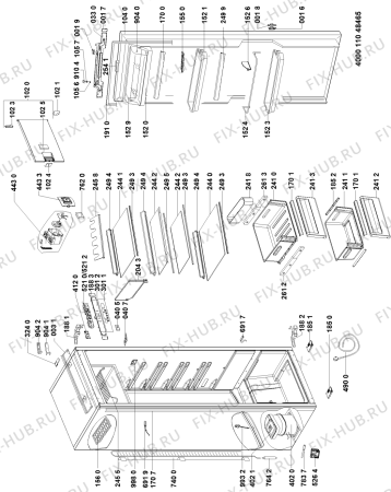 Схема №2 ARG 9472 A++ S с изображением Полка для холодильной камеры Whirlpool 481010826368