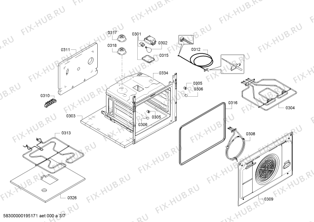 Взрыв-схема плиты (духовки) Siemens HA858542U Siemens - Схема узла 03