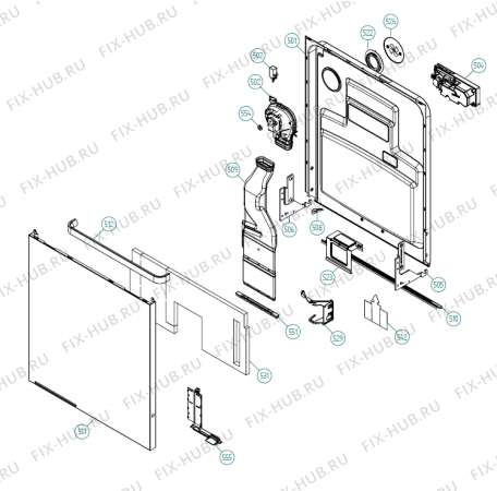 Схема №1 D5253 XXL SE   -SS Bi (337791, DW70.3) с изображением Дверь для электропосудомоечной машины Gorenje 702608