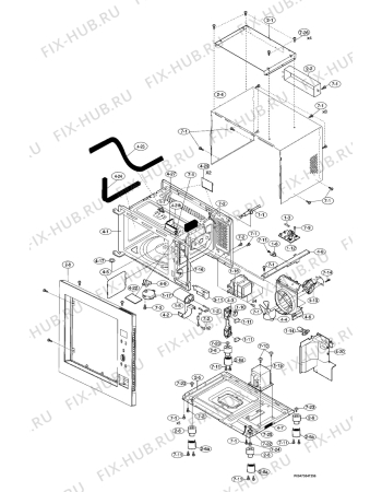 Взрыв-схема микроволновой печи Juno Electrolux JME26218X - Схема узла Section 1