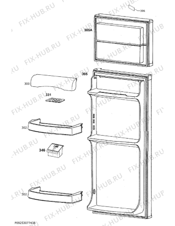 Взрыв-схема холодильника Zanussi ZRT18101WV - Схема узла Door