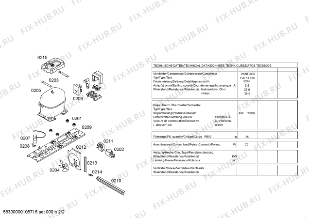 Взрыв-схема холодильника Bosch KUL14120 - Схема узла 02