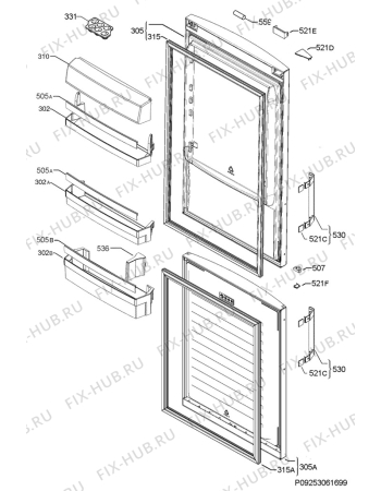 Взрыв-схема холодильника Aeg S73420CTW2 - Схема узла Door 003