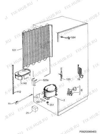 Взрыв-схема холодильника Kuppersbusch IKE326032T - Схема узла Cooling system 017