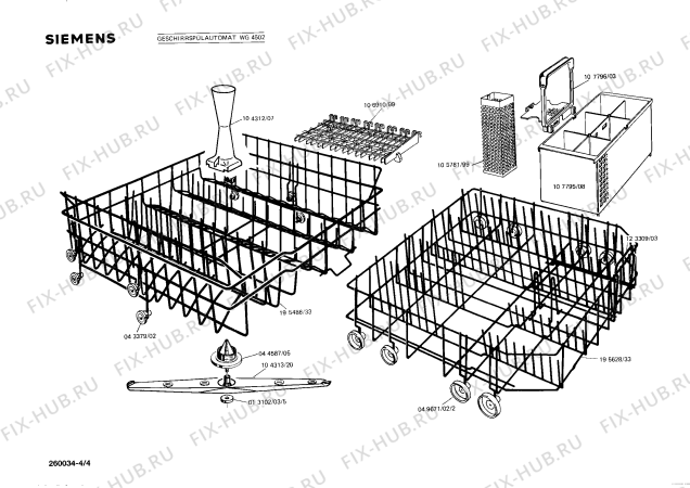 Взрыв-схема посудомоечной машины Siemens WG4502 - Схема узла 04