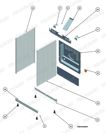 Взрыв-схема плиты (духовки) Zanussi ZCG6605W - Схема узла Section 6