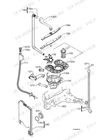 Взрыв-схема посудомоечной машины Aeg Electrolux F45011M0 - Схема узла Hydraulic System 272