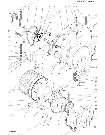 Взрыв-схема стиральной машины Ariston AB1033TXDE (F015168) - Схема узла