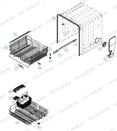 Взрыв-схема посудомоечной машины Gorenje STR606 XL   -White FS Soft (900001428, DW70.5) - Схема узла 02